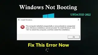 The computer restarted unexpectedly or encountered an unexpected error SOLUTION on Windows 10