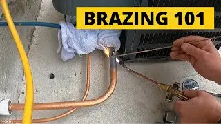 HVAC Air conditioner DIY Installation: Brazing In Refrigerant Lines Using Nitrogen Flow