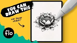 Anyone Can Draw This PEN AND INK Lotus Flower in PROCREATE