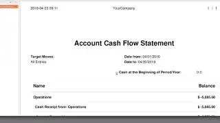 How to print Account Cash Flow Statement Report in PDF & Excel Format | Odoo Apps Features #odoo16