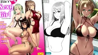 🔥HOW TO DRAW SEXY GIRLS😲 Hou Tengeki book preview Japanese manga & hentai drawing book