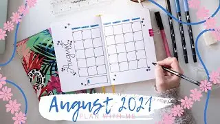 Plan With Me: August 2021 Easy & Clean Floral Bullet Journal Set Up