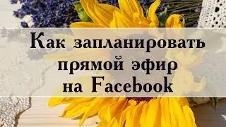 Прямой Эфир на Facebook. Как Запланировать Трансляцию