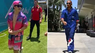 F1 driver arrivals in Miami | Fernando Alonso & Max Verstappen getting police escorted