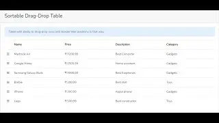 Livewire - Sortable Drag-Drop Table