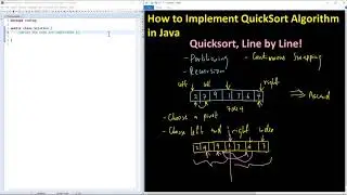 How to implement Quicksort Algorithm in Java Line by Line - Part 1