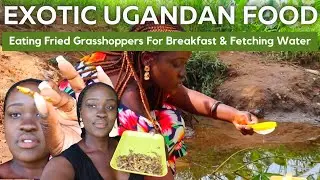 Survival Tips? Eating Insects 🦗 (Grasshoppers) & Collecting Water 💧From A Wild Stream In Uganda!