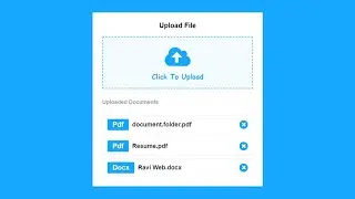 How to Create Custom Multiple File Upload Using HTML CSS & JavaScript ||  Upload File Client-Side
