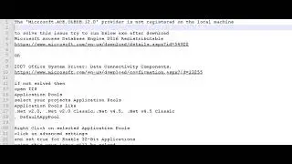 The Microsoft ACE OLEDB 12 0 provider is not registered on the local machine