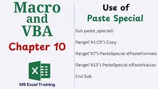 Use Paste Special in VBA | Macro and VBA Chapter 10