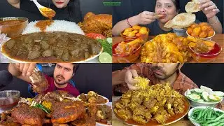 HUGE MUTTON LIVER CURRY CHALLENGE, WHOLE CHICKEN CURRY, MUTTON CURRY, MUTTON FAT CURRY, EATING SHOW