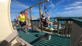 Zip Lining in Coco Cay, Bahamas