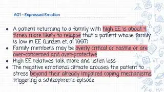 The Role of Family Dysfunction in Schizophrenia (A Level Psychology AO1 Revision)