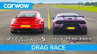 Lamborghini Huracan Performante v Porsche 911 Turbo S - DRAG RACE, ROLLING RACE & BRAKE TEST