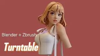 Stylized character render result & Zbrush turntable