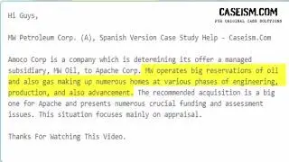 MW Petroleum Corp. (A), Spanish Version Case Study Help - Caseism.Com