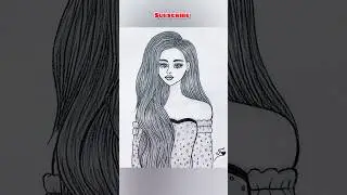 Beautiful girl drawing #shorts #drawing #satisfying #art