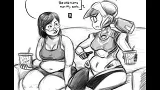 Fitbot & friends (weight gain comics) by Kawaidebu chubby animegirls
