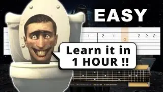 Skibidi Toilet MEME SONG - EASY Guitar tutorial (TAB)