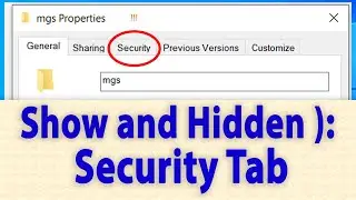 How to Enable || Disable Security Tab in Folder Properties (Windows 10)