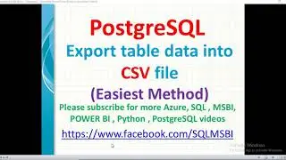 Postgresql Tutorials | Postgresql Export table data to csv file | export to csv file in postgresql