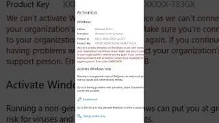 we can't activate windows on this device we can't connect to your organization...... #shorts