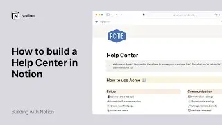 How to build a help center in Notion