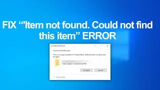 HOW TO FIX Item not found. Could not find this item. This is no longer located in X ERROR