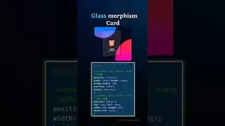 Glass Morphism Card #youtube #shorts #cards #trending #viralvideo #new #viralvideo