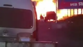 Новости ЧП Красноярск - Сгорела машина на Авиаторов...