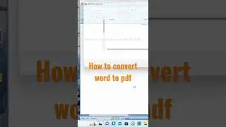 How to convert word to pdf