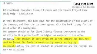 International Investor: Islamic Finance and the Equate Project Case Study Help - Caseism.com
