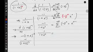 Power Series Representation of a Function