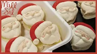 [Christmas macaron template] 마카롱 도안공유 ! 산타마카롱 만들기, santa macarons, Christmas dessert.