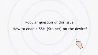 Huawei WeiKnow 100 Issue 2: How to enable SSH (Stelnet) on the device?