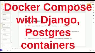 Using Docker Compose for Django backend, Postgres containers