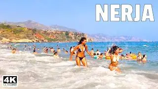 Beach Walk Spain 🏖️ Nerja Beaches - Playa Carabeillo [4K] Axarquia, Costa Del Sol