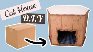 DIY Cat House from Cardboard