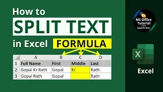 How to split text in excel formula?