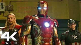 Iron Man , Thor & Captain America Vs Ultron Fight Scene In Hindi - Avengers Age Of Ultron Movie CLIP