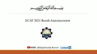 ECAT 2021 Result Announcement || UET Lahore Entry Test Result