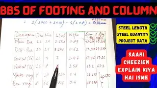 Bar Bending Schedule(BBS) of Footing & Column / How to make bar bending schedule