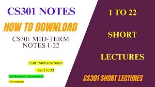 CS301 Short Lectures | CS301 Midterm | CS301 Short Lectures  1 to 22 | CS301 Mid-term notes 1-22