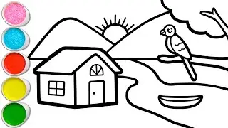 Village Picture Drawing, Painting, Coloring for Kids and Toddlers | Let's Draw Together 