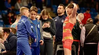 U15 Khristian Karakasidi (UKR) vs Bror Hedqvist (SWE) 52kg. Greco-r boys youth wrestling.