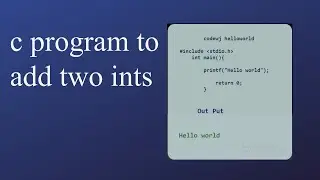 C Program to add two intergers | C Tutorials | codewj Tutorial