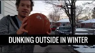 Dunking Outside in Winter