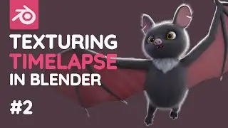 3D Cartoon Bat Texturing | Blender Timelapse | Part 2