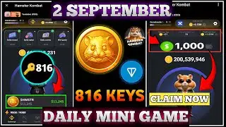 Hamster Kombat Key 2 September🗝️ | Hamster Kombat Today Key|Mini Game Hamster Kombat 2 September|Key