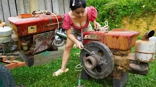 Genius girl. Maintain and clean diesel engines \ 🛠🛠🛠 Restores Generator Old New